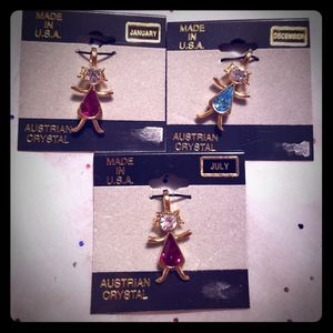 Austrian Crystal charms with birthstones